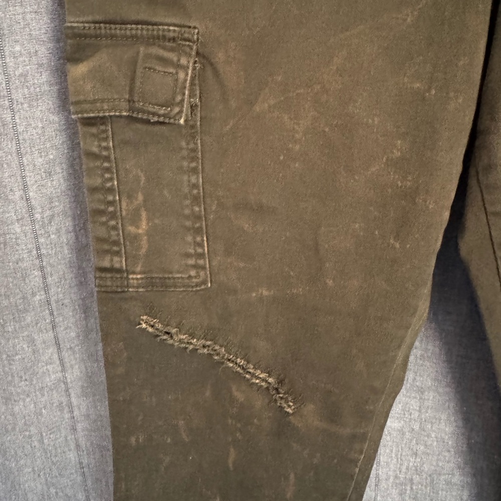 Y2K Grunge Distressed Z CAVARICCI 90’s Skater Pants Green Vintage Cargo Indie - Picture 3 of 13